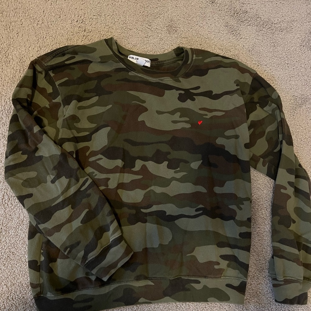 Sub-urban riot camo light fleece crew neck